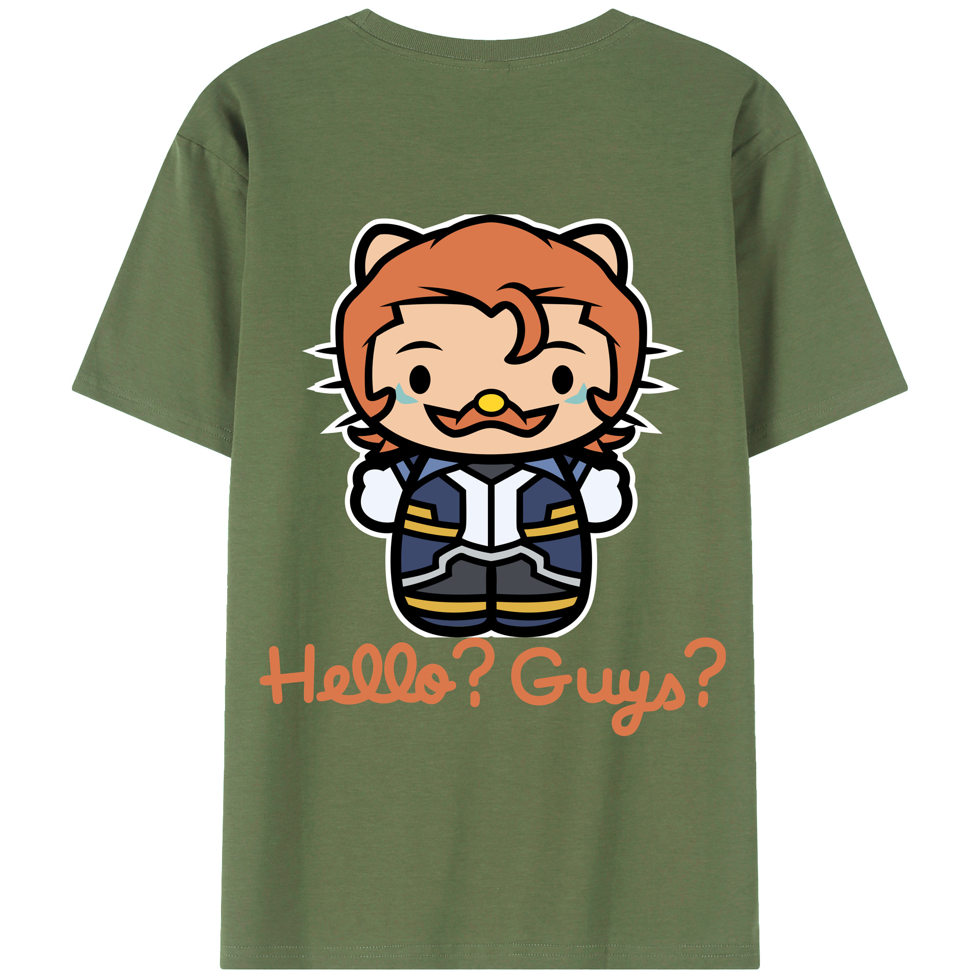 （画像用） Hello Kitty ハローキティ 綿100％ メンズ半袖Tシャツ（バックプリント） 通気性